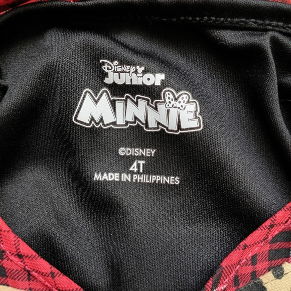 Disney Minnie Red Plaid Girls Blouse with Leopard Bow Size 4T - Picture 6 of 7